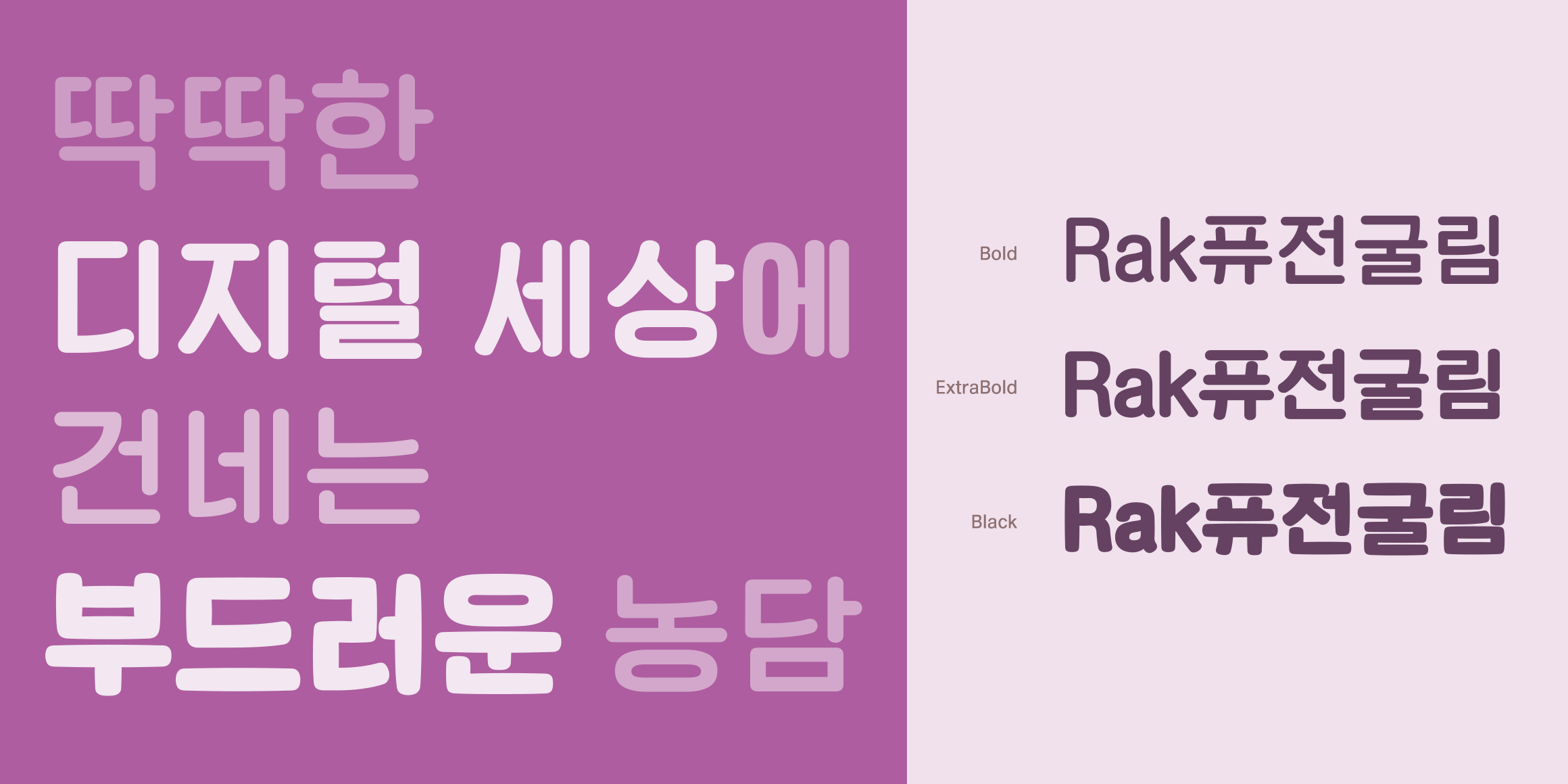 Rak퓨전굴림 font in use