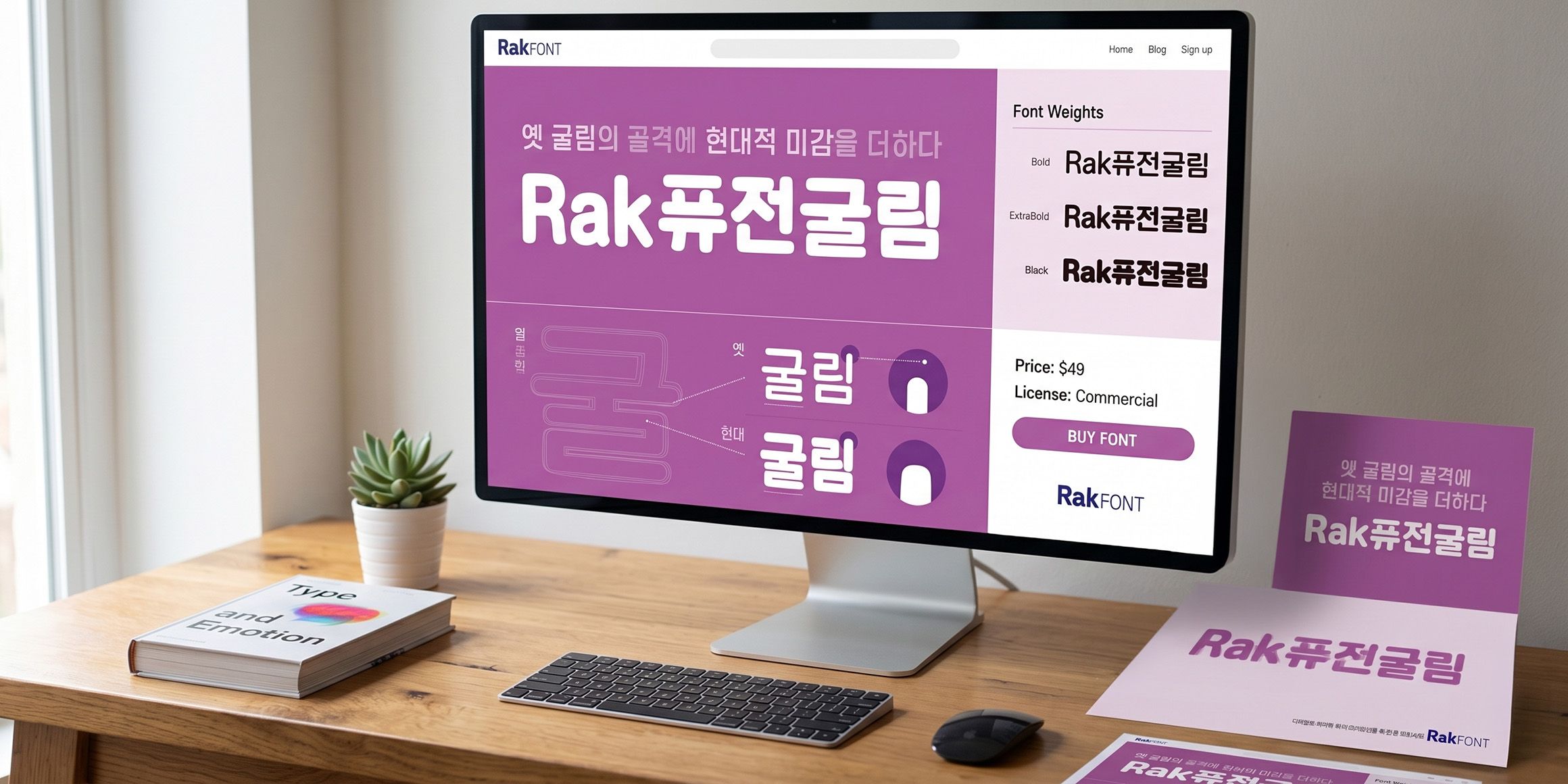 Rak퓨전굴림 font in use