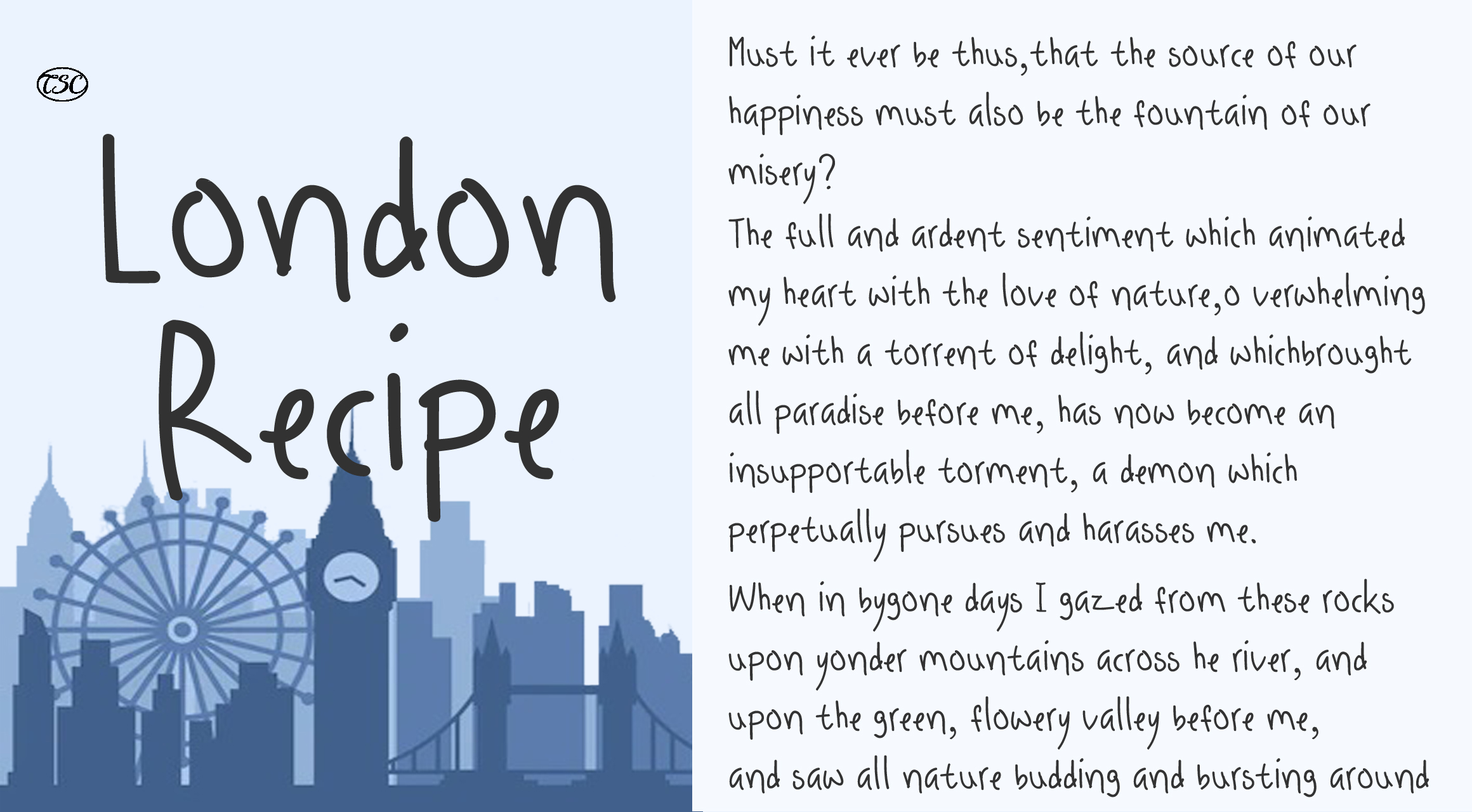 TSCLondonRecipe font in use