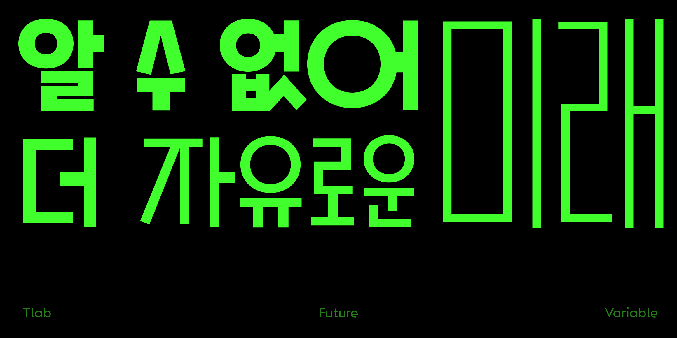 Tlab퓨처 Variable font in use