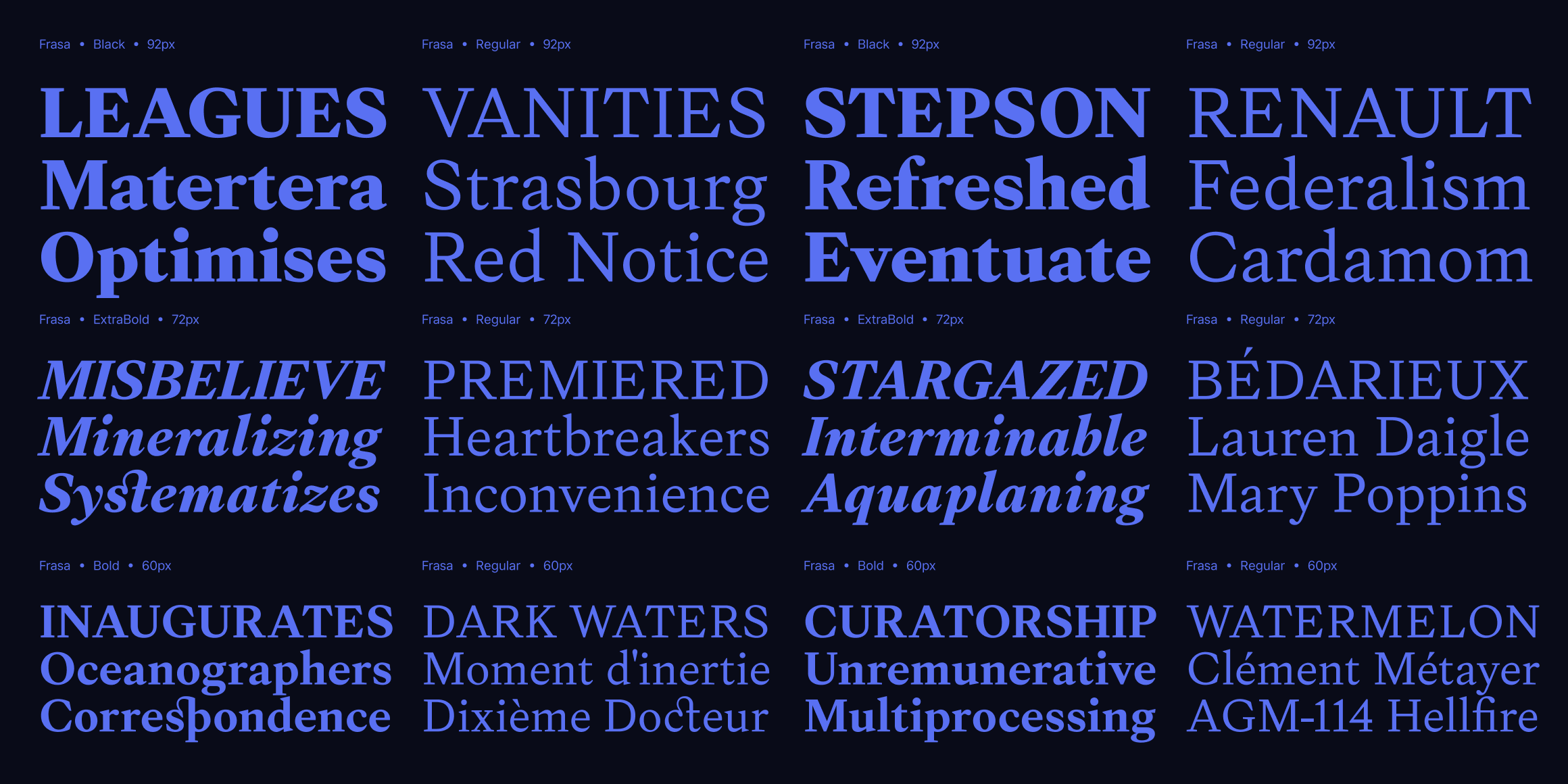 Frasa font in use