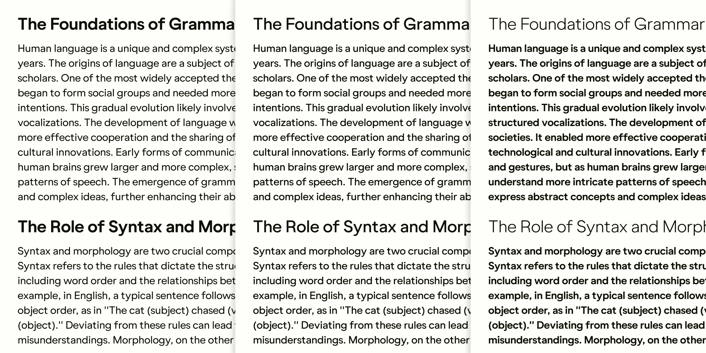 Gramatika font in use