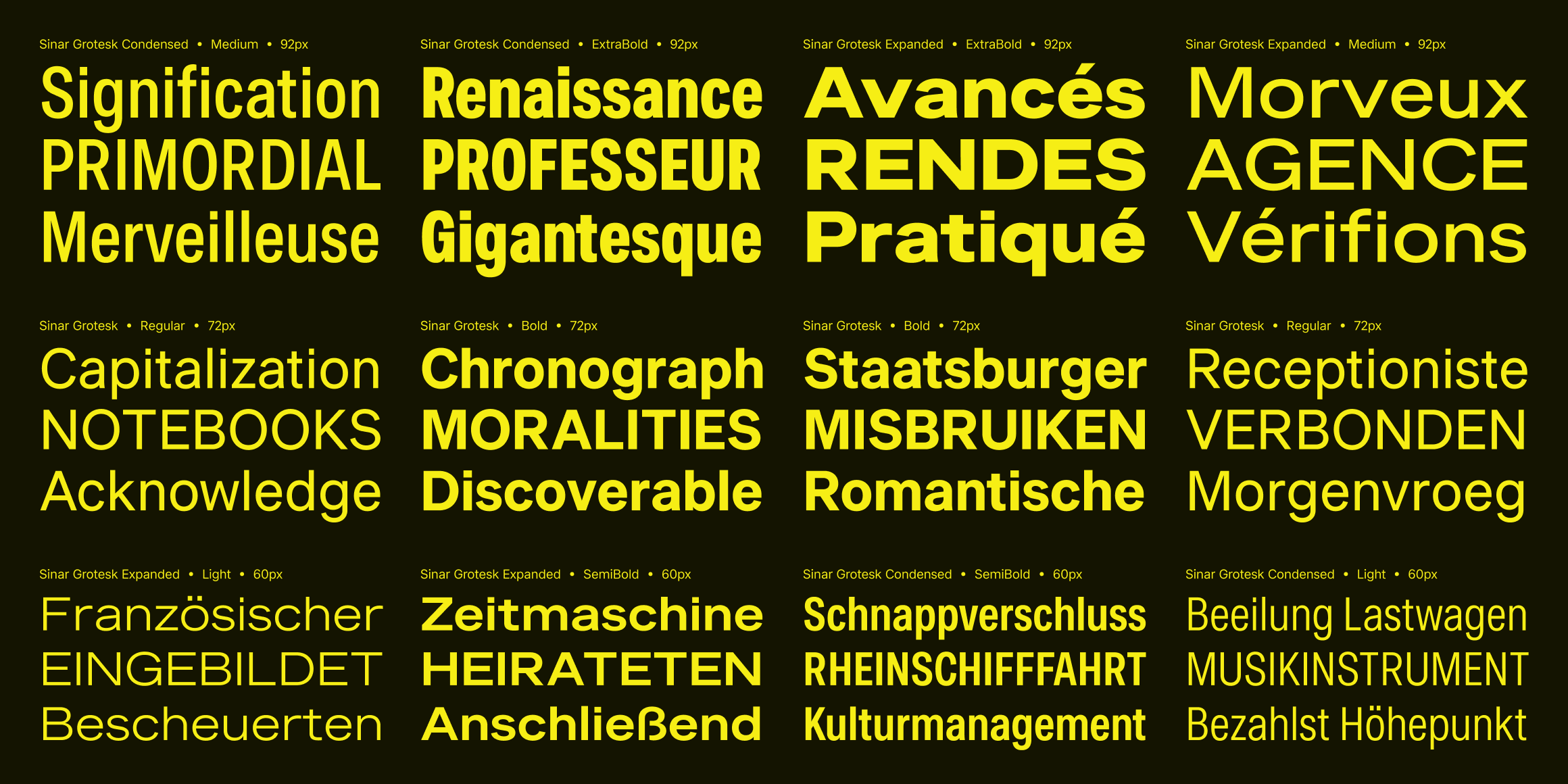 Sinar Grotesk font in use