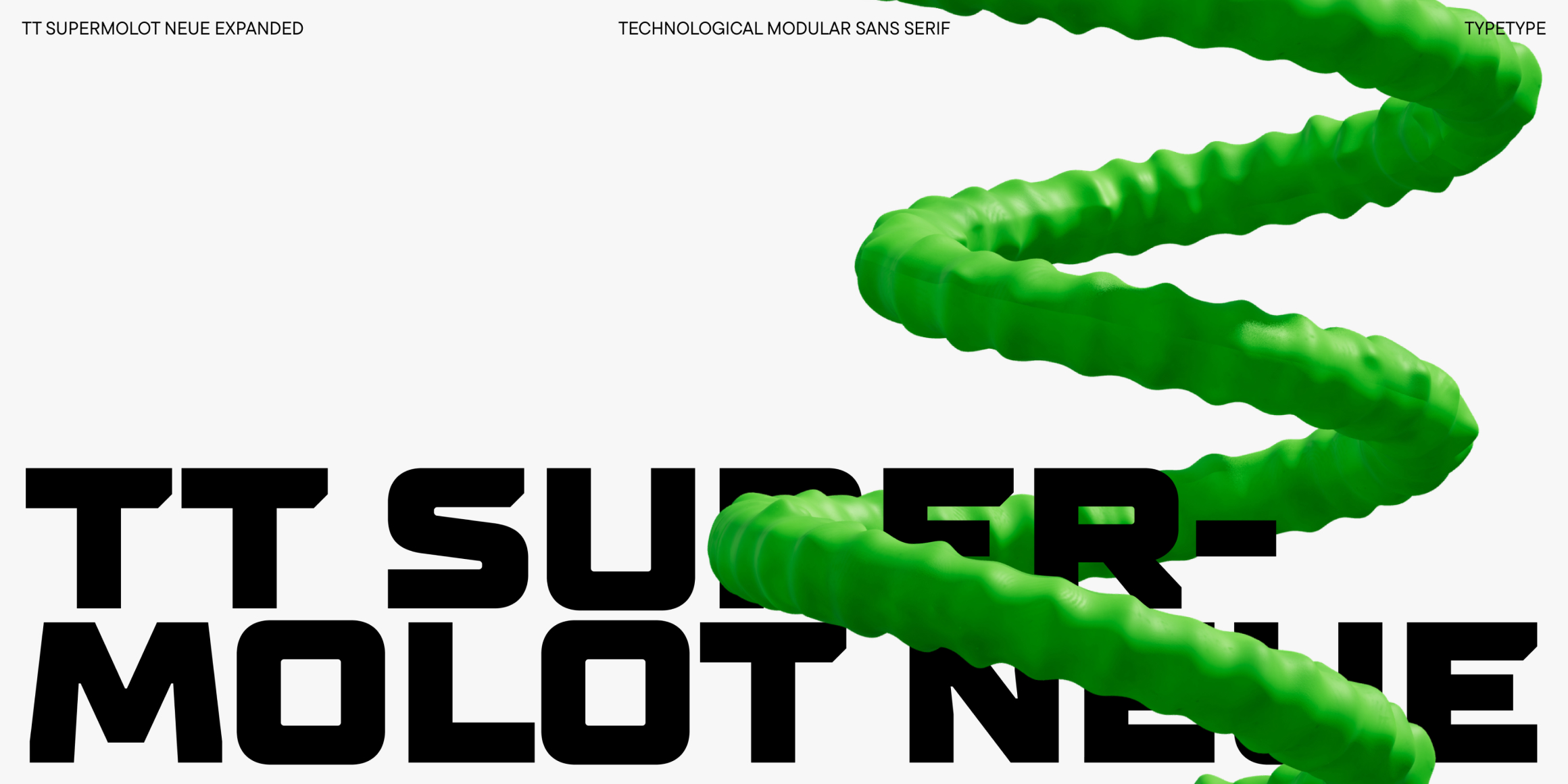 TT Supermolot Neue Expanded font in use