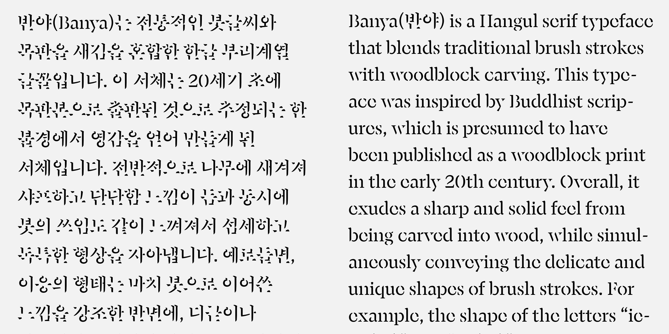 반야 미스트 font in use