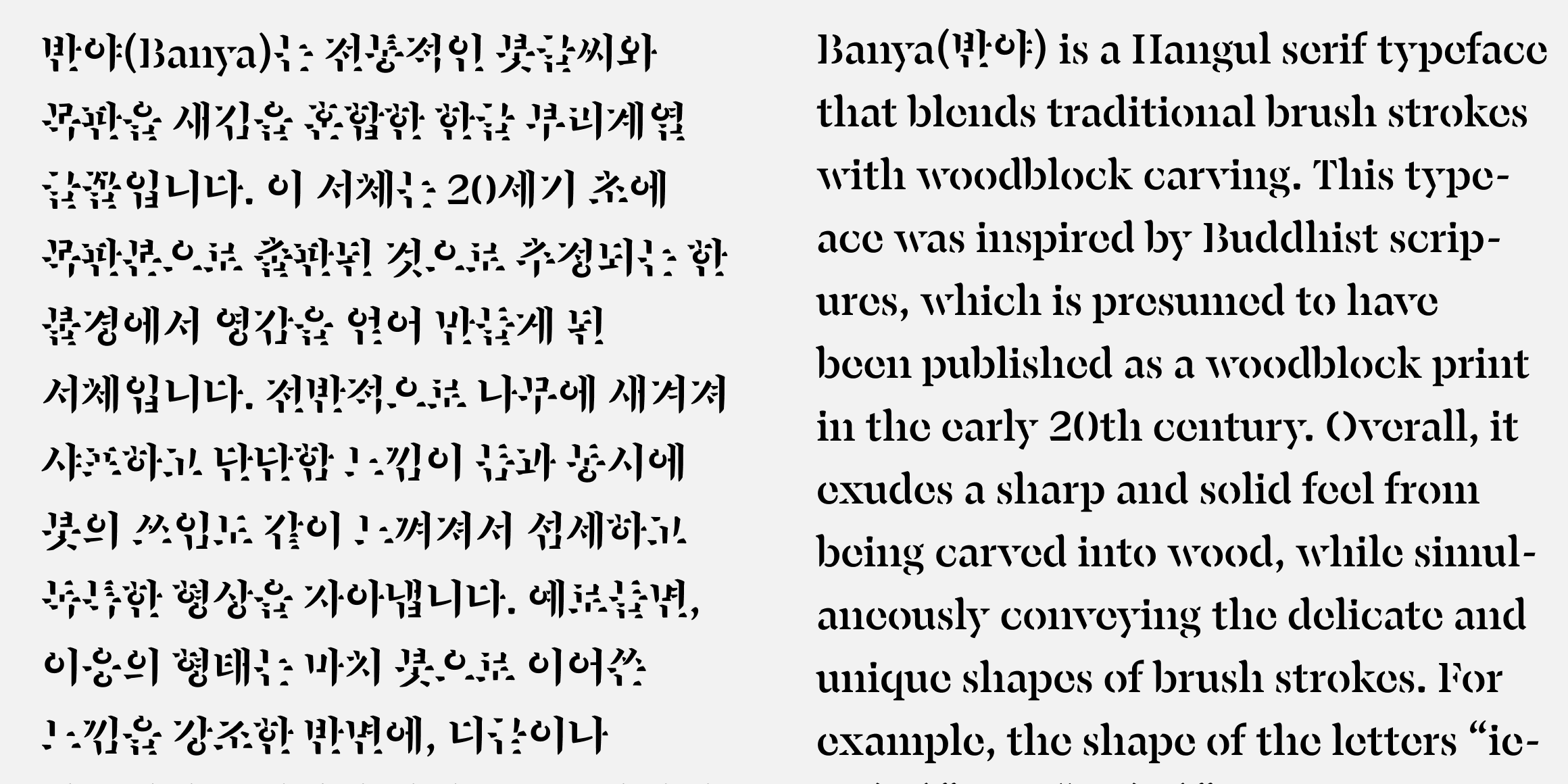 반야 미스트 font in use