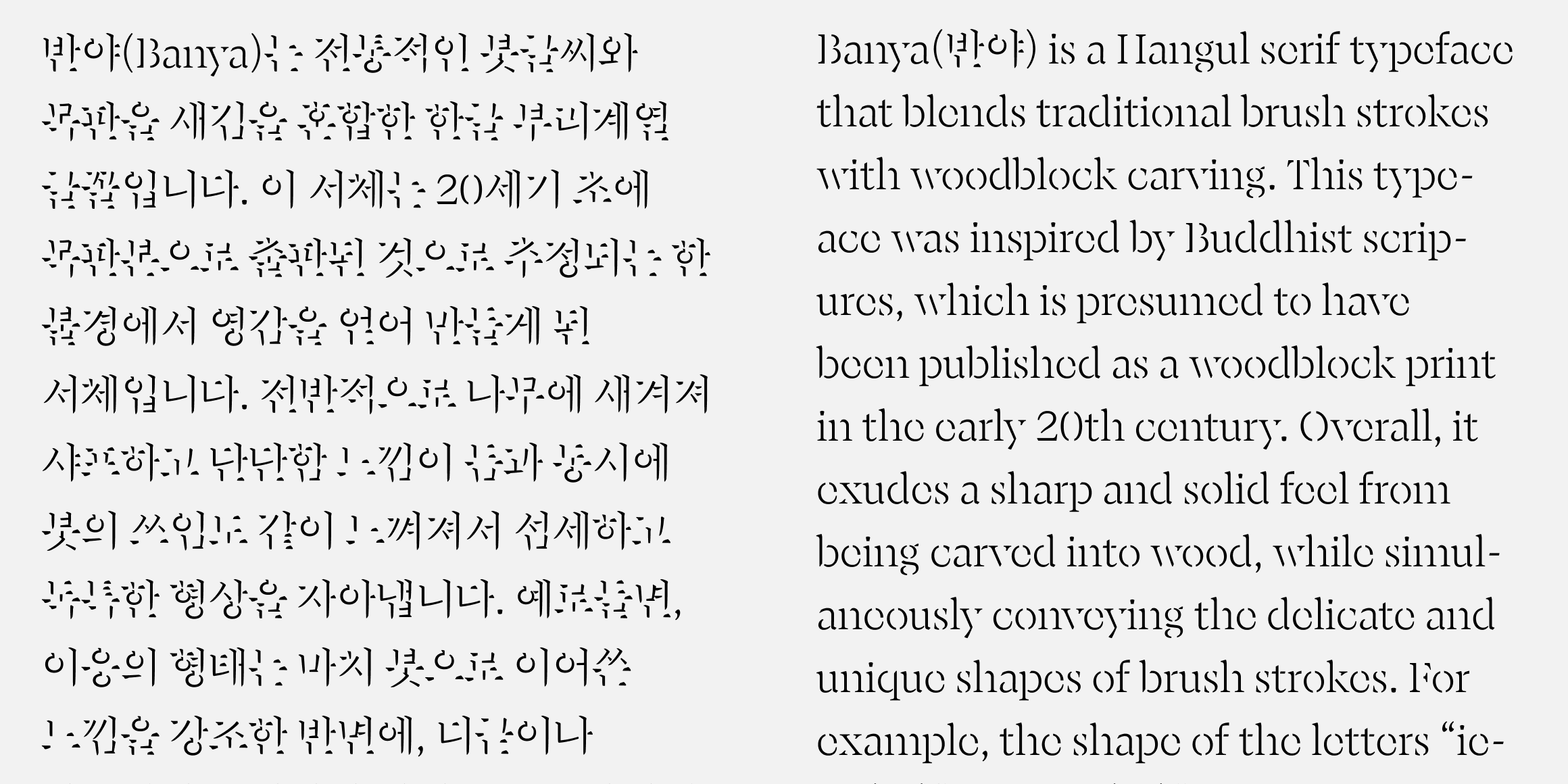 반야 미스트 font in use