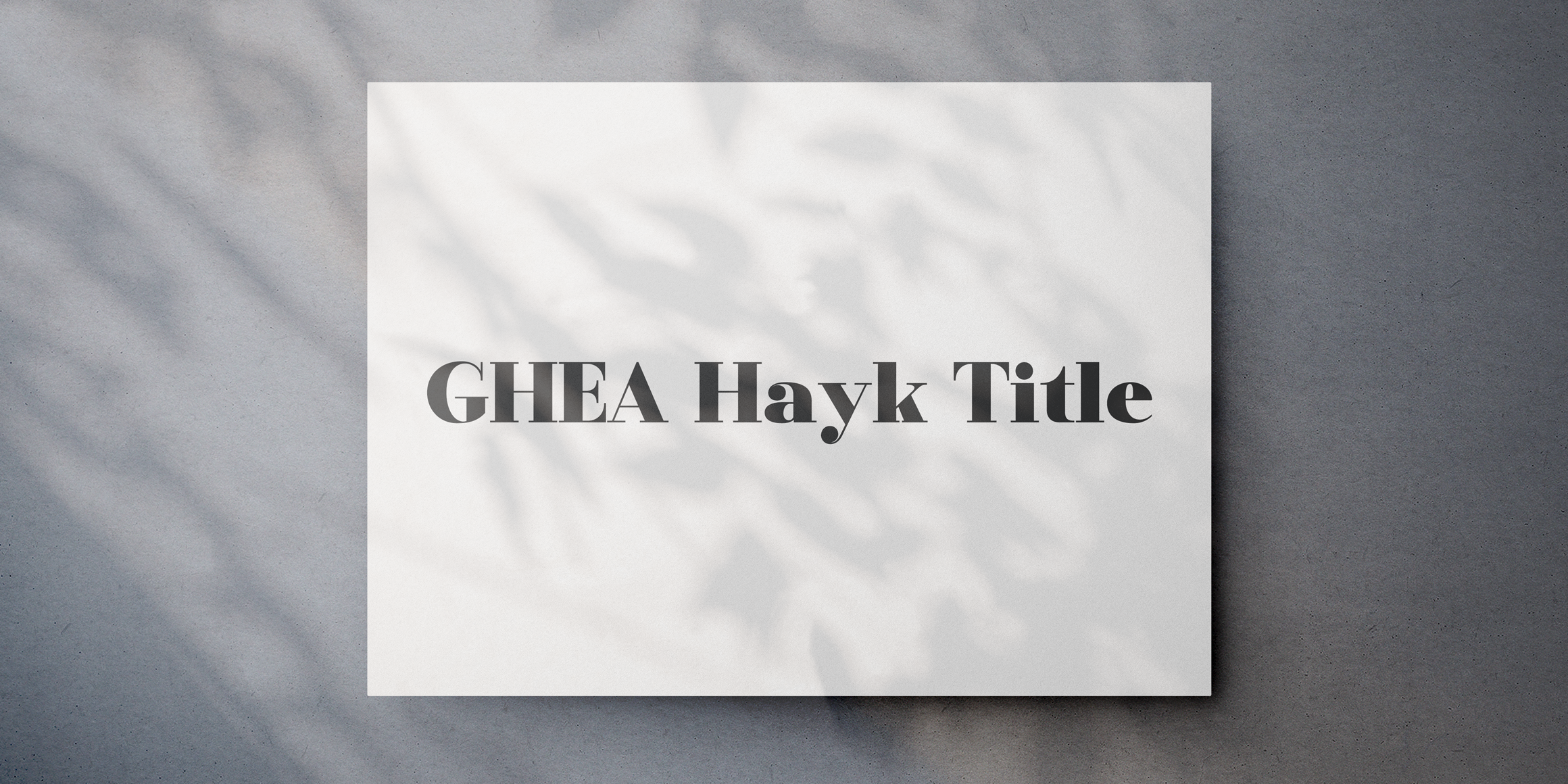 GHEA Hayk Title font in use