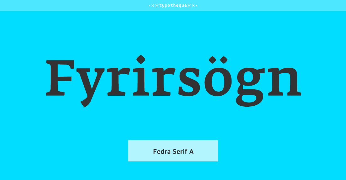 Fedra Serif A Std